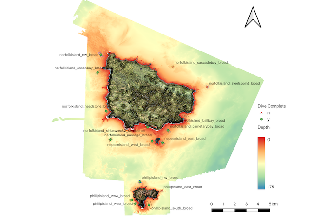 Norfolk Island 2025 AUV Survey Sites Norfolk Island 20025 AUV Survey Sites